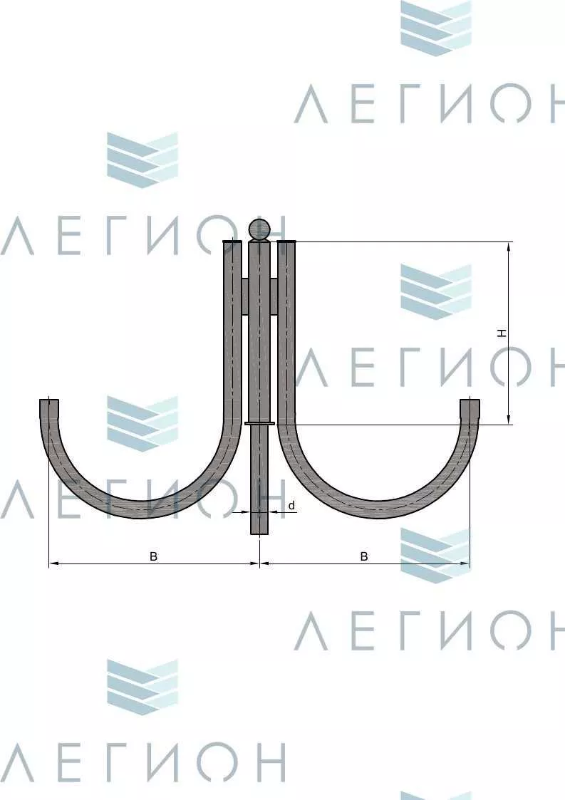 К31-0,7-0,9-1-5 кронштейн трехрожковый